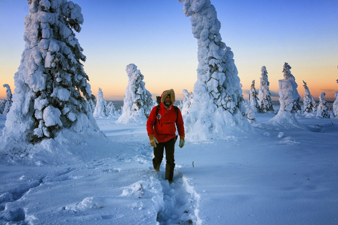 Thierry Chevillard, guide du Naali Lodge, dans le parc du Riisitunturi. © Sarah Tschenn