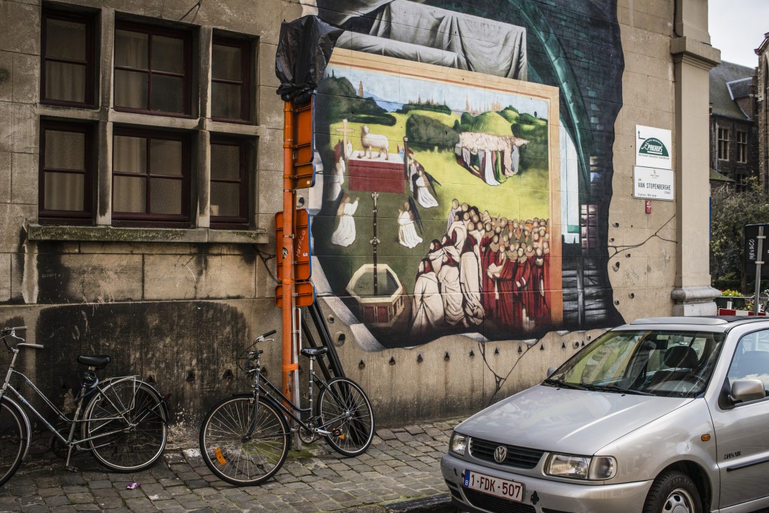 La version Street Art de l'agneau mystique.  © VisitGent