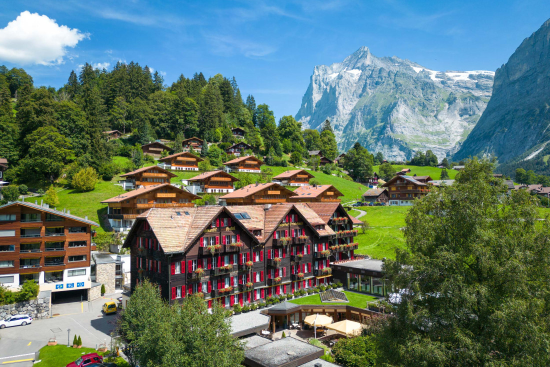 Vue aérienne du © Romantik Hotel Schweizer Hof, à Grindelwald