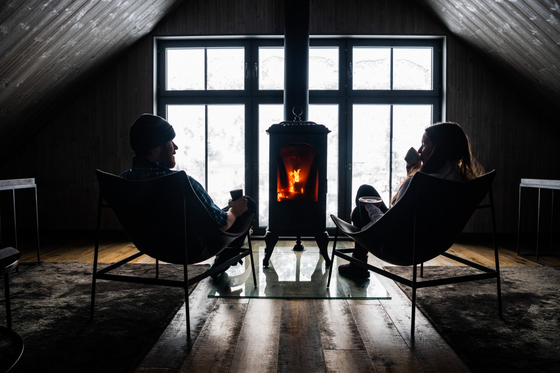 Cheminée dans le lounge. © Mattias Fredriksson