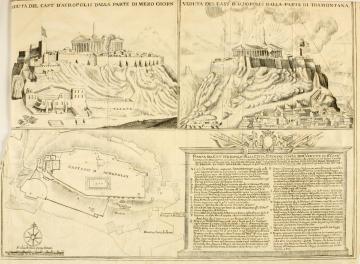 L’explosion du Parthénon illustrée dans <i> Atene Attica </i> un ouvrage publié en 1707.