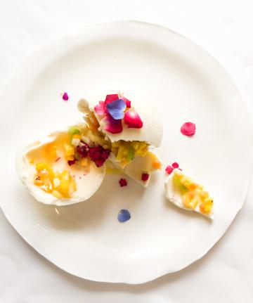 Ce même dessert, servi à Jean Georges Shanghai, une fois "ouvert" © Yonder.fr