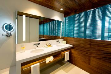 Autre réussite : les salles de bain des chambres, spacieuses et fonctionnelles © Grand Hyatt Playa del Carmen