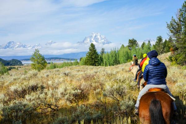 Promenade à cheval au départ du Jackson Lake Lodge © YONDER.fr