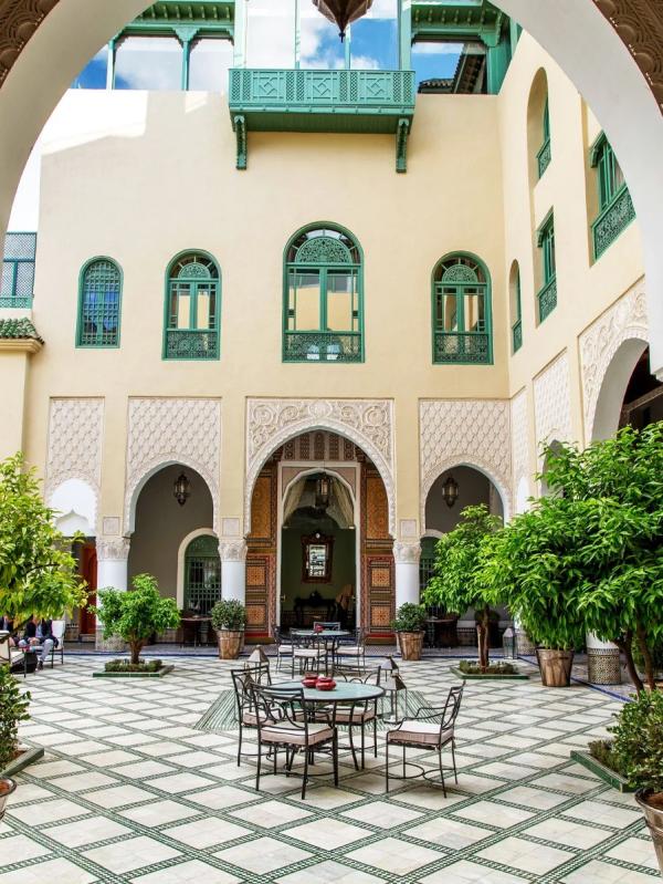 Patio ensoleillé du Palais Faraj à Fès, Maroc © Palais Faraj Patio ensoleillé du Palais Faraj à Fès, Maroc © Palais Faraj