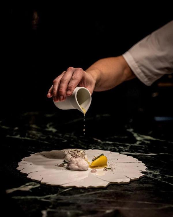 Le dessert citron au algues © Restaurant Sylvestre