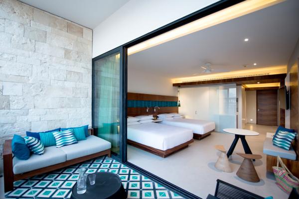 Grande terrasse et design contemporain dans les chambres du Grand Hyatt Playa del Carmen © Grand Hyatt Playa del Carmen