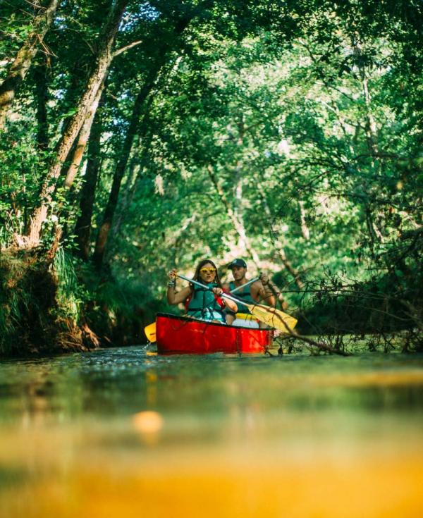 Canoë sur les lacs des Landes © Sébastien Chebassier