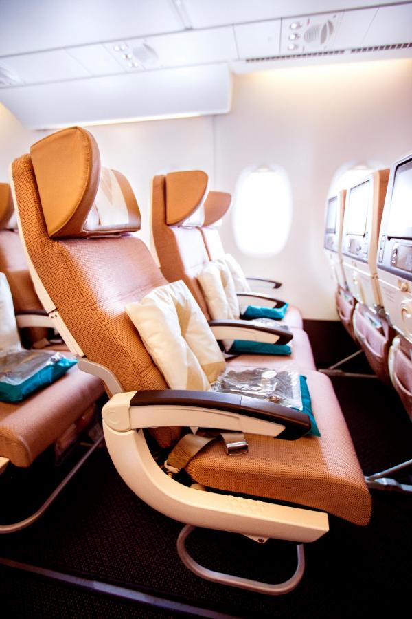 Les sièges Economy Smart Seats à bord de l'A380 © Etihad