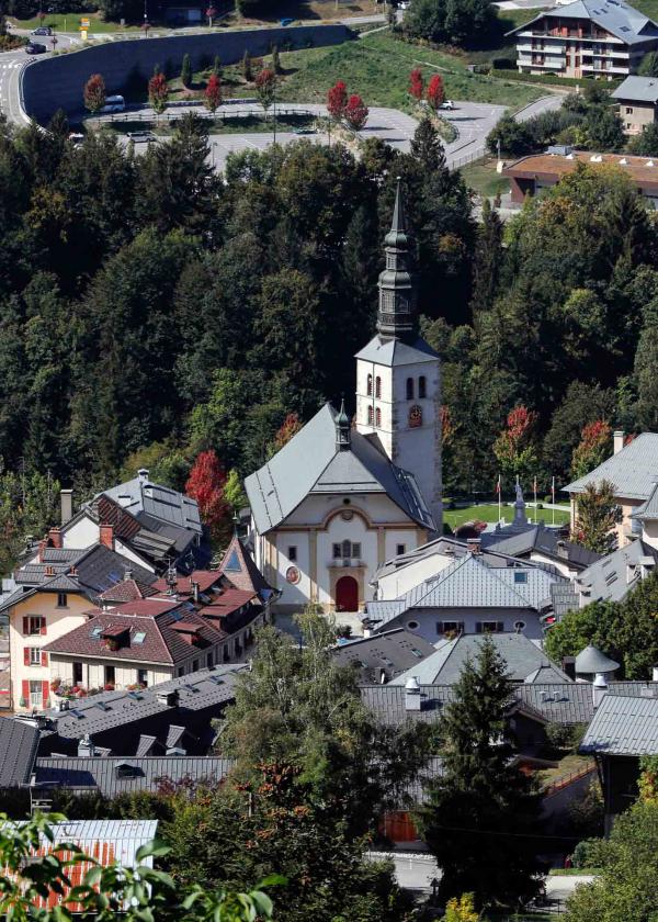 Le centre-ville de Saint-Gervais Mont-Blanc © OTSaint-Gervais - Pascal Deloche