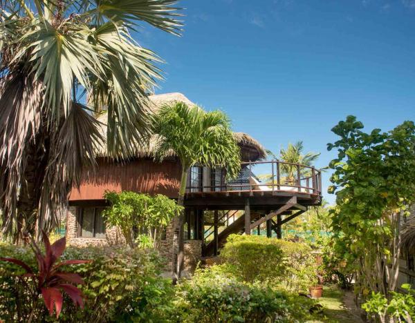 S'essayer à la maison perchée dans les arbres à Moorea © Hélène Havard