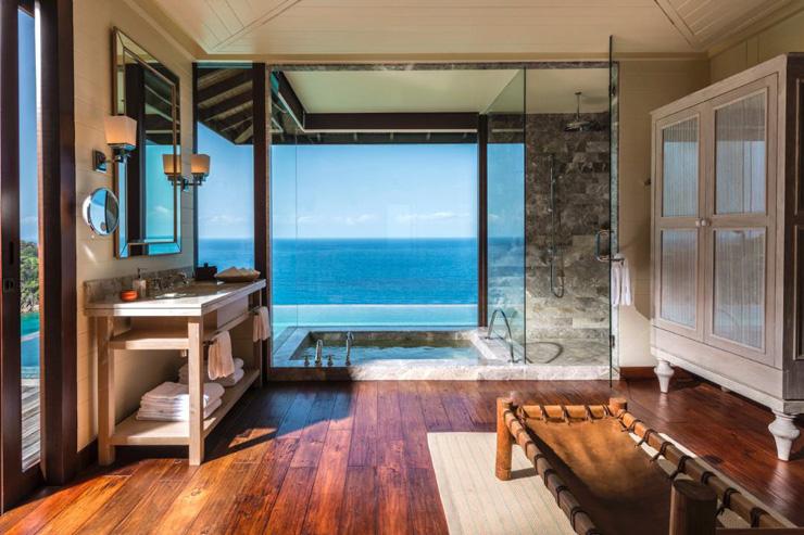 Four Seasons Seychelles - Salle de bain avec vues