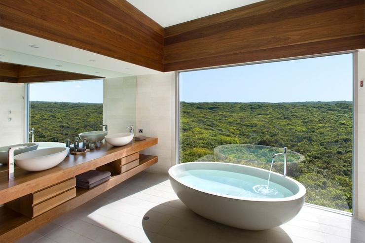 Southern Ocean Lodge, Kangaroo Island - Salle de bain avec vue Southern Ocean Lodge, Kangaroo Island - Salle de bain avec vue