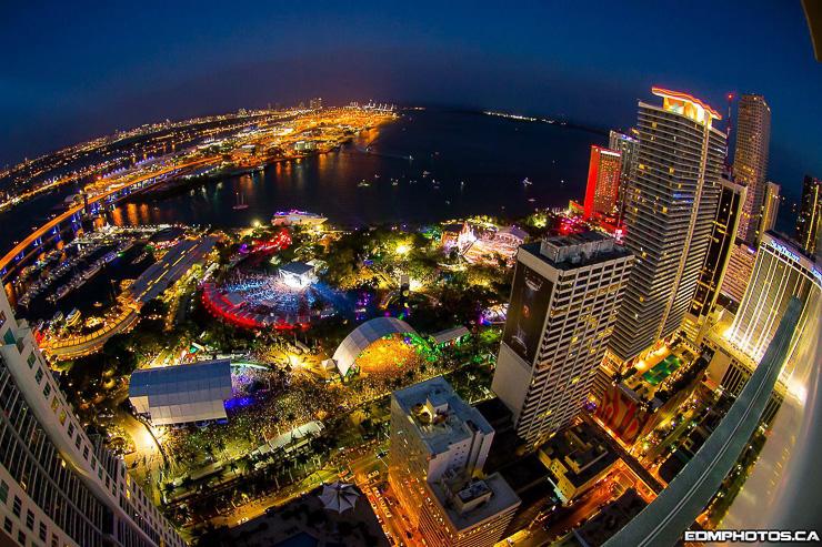 Vue aérienne d'Ultra Music Festival à Miami
