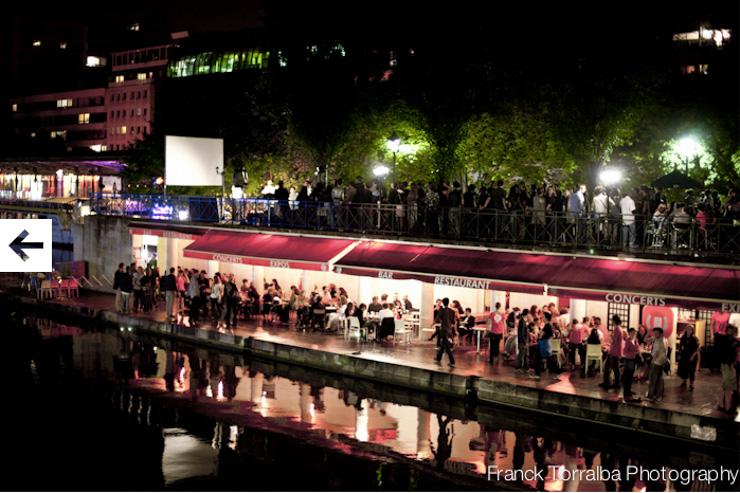 La terrasse du 25° Est au bord du canal de l'Ourcq