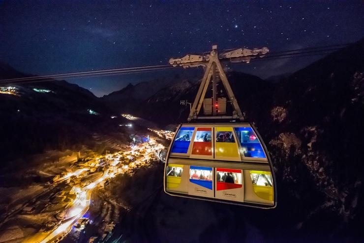 Un dîner gastronomique dans un téléphérique entre les Arcs et La Plagne