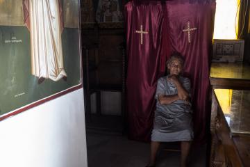 Dans la chapelle Saint-Georges sur le Lycabette.