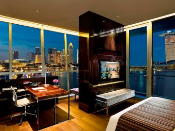 Certaines suites offrent des à couper le souffle sur Marina Bay Sands et la skyline | © The Fullerton Bay Hotel